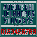 Custom Midnight Green Red White-Navy Authentic Basketball Jersey