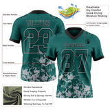 Custom Midnight Green Gray-Black Splash Mesh Authentic Football Jersey