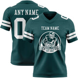Custom Midnight Green White Mesh Authentic Football Jersey