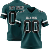 Custom Midnight Green Black-White Mesh Authentic Football Jersey