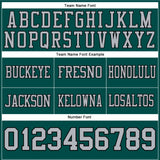 Custom Midnight Green Gray-Black Mesh Authentic Football Jersey