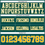 Custom Midnight Green Gold-White Mesh Authentic Football Jersey