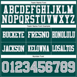 Custom Midnight Green Gray-White Mesh Authentic Football Jersey