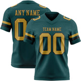 Custom Midnight Green Old Gold-Black Mesh Authentic Football Jersey