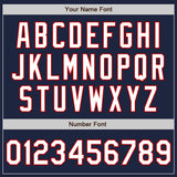 Custom Navy White-Red Authentic Baseball Jersey