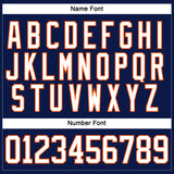 Custom Navy White-Orange Hockey Lace Neck Jersey