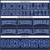 Custom Stitched Navy Royal-White Football Pullover Sweatshirt Hoodie