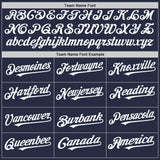 Custom Navy White Mesh Authentic Throwback Baseball Jersey