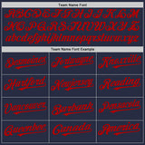 Custom Navy Red Mesh Authentic Throwback Baseball Jersey