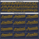 Custom Navy Gold Mesh Authentic Throwback Baseball Jersey
