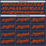 Custom Navy Orange Mesh Authentic Throwback Baseball Jersey