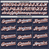 Custom Navy White-Orange Mesh Authentic Throwback Baseball Jersey