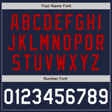 Custom Navy White-Red Authentic Baseball Jersey