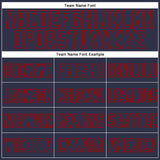 Custom Navy Red Mesh Authentic Throwback Baseball Jersey