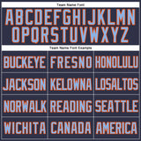 Custom Navy Light Blue-Orange Mesh Authentic Throwback Baseball Jersey