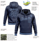Custom Stitched Navy Light Blue Sports Pullover Sweatshirt Hoodie