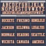 Custom Navy Orange-White Mesh Authentic Throwback Football Jersey