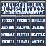 Custom Navy Light Blue-White Mesh Authentic Throwback Football Jersey