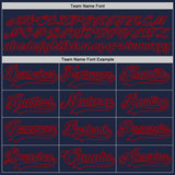 Custom Navy Red Hockey Lace Neck Jersey
