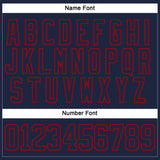 Custom Navy Red Hockey Lace Neck Jersey
