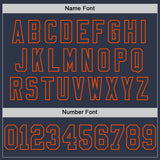 Custom Navy Orange Mesh Authentic Throwback Football Jersey