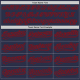 Custom Navy Red Authentic Throwback Baseball Jersey