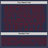 Custom Navy Red Authentic Throwback Baseball Jersey