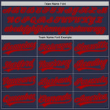 Custom Navy Red Authentic Throwback Baseball Jersey