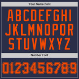 Custom Navy Orange Authentic Throwback Baseball Jersey