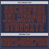 Custom Navy Orange Authentic Throwback Baseball Jersey