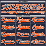 Custom Navy Orange-White Hockey Jersey