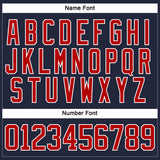 Custom Navy Red-White Hockey Jersey