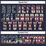 Custom Navy Vintage USA Flag-White Hockey Jersey