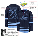 Custom Navy Light Blue Hockey Jersey
