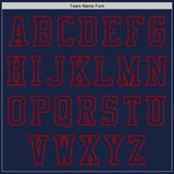 Custom Navy Red Authentic Baseball Jersey