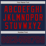 Custom Navy Red Authentic Baseball Jersey