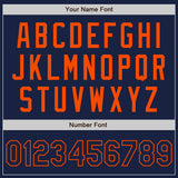 Custom Navy Orange Authentic Baseball Jersey