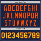 Custom Navy Gold-Orange Authentic Baseball Jersey