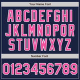 Custom Navy Pink-White Authentic Baseball Jersey