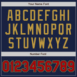 Custom Navy Red-Old Gold Authentic Baseball Jersey