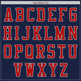 Custom Navy Red-Gray Authentic Baseball Jersey