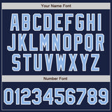 Custom Navy Light Blue-White Authentic Baseball Jersey