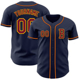 Custom Navy Crimson-Gold Authentic Baseball Jersey