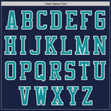 Custom Navy Teal-White Authentic Baseball Jersey