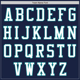 Custom Navy White-Teal Authentic Baseball Jersey