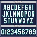 Custom Navy White-Teal Authentic Baseball Jersey