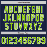 Custom Navy Neon Green-White Authentic Baseball Jersey