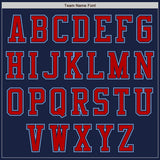 Custom Navy Red-Light Blue Authentic Baseball Jersey
