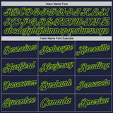 Custom Navy Neon Green Authentic Throwback Basketball Jersey