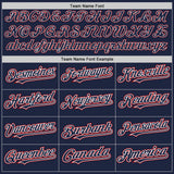 Custom Navy White-Red Authentic Baseball Jersey
